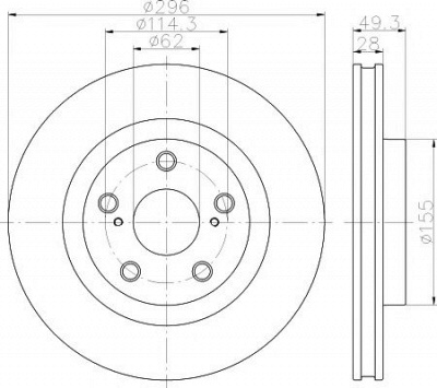 HELLA PAGID 8dd355118561 -  Тормозной диск